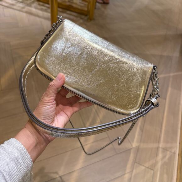 Best Price‼️Tory Burch Britten Convertible Crossbody Bag 153285 Spark Gold $575 - Picture 4 of 9